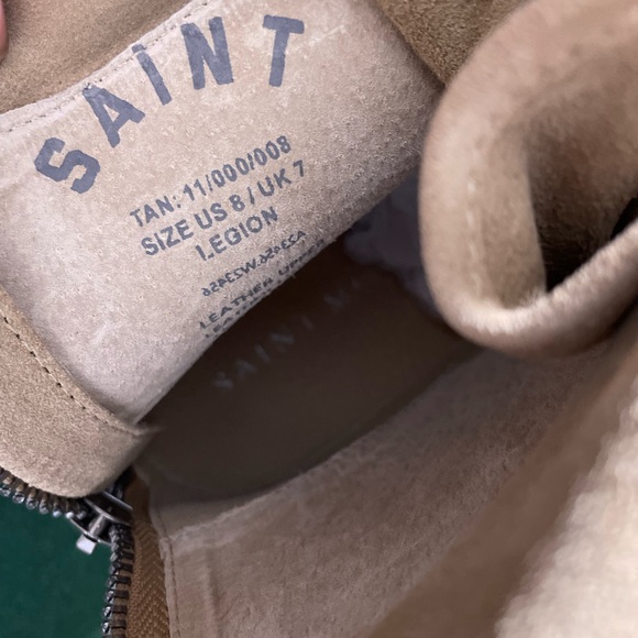 Tan saint morta Lace-Up Combat Boots - Picture 8 of 8